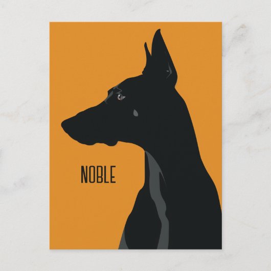 Noble Black Doberman Briefkaart (Voorkant)