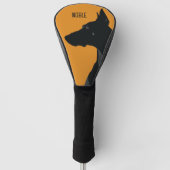 Noble Black Doberman Golfheadcover (Voorkant)