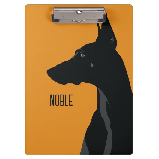 Noble Black Doberman Klembord (Voorkant)