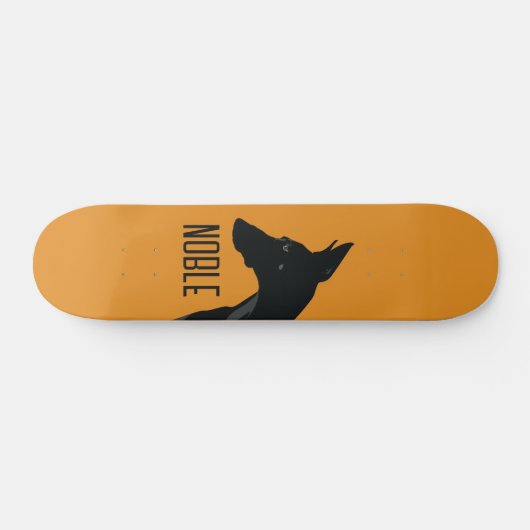 Noble Black Doberman Persoonlijk Skateboard (Horizontaal)