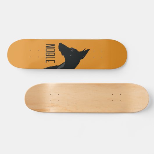 Noble Black Doberman Persoonlijk Skateboard (Horizontaal)