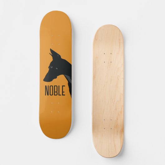 Noble Black Doberman Persoonlijk Skateboard (Voorkant)