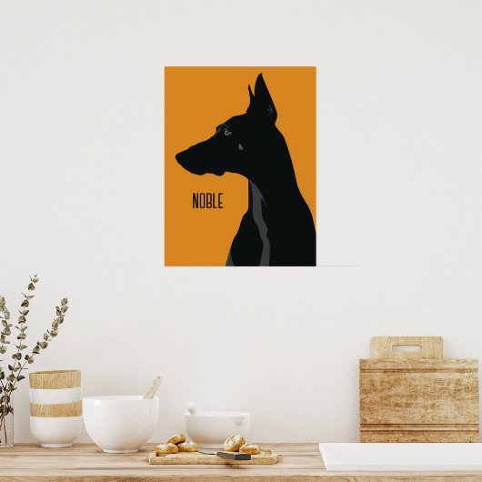 Noble Black Doberman Poster (Keuken)