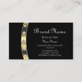 Noble Black en Gold met Monogram Professional Visitekaartje (Achterkant)