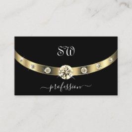 Noble Black en Gold met Monogram Professional Visitekaartje