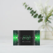 Noble Black en Green Squiggings Jewels Monogram Visitekaartje (Staand voorkant)