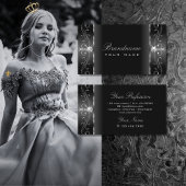 Noble Black en Silver Squiggled Jewels Sieraden Visitekaartje