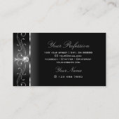 Noble Black en Silver Squiggled Jewels Sieraden Visitekaartje (Achterkant)