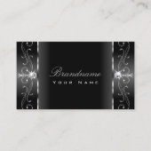 Noble Black en Silver Squiggled Jewels Sieraden Visitekaartje (Voorkant)