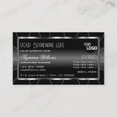 Noble Black en White met diamanten en stijlvol Log Visitekaartje (Achterkant)