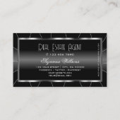 Noble Black en White met Diamonds Professional Visitekaartje (Achterkant)