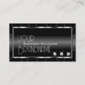 Noble Black en White met Diamonds Professional Visitekaartje (Voorkant)