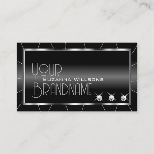 Noble Black en White met Diamonds Professional Visitekaartje (Voorkant)