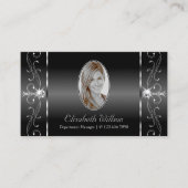 Noble Black en White Squiggings Jewels met foto Visitekaartje (Voorkant)