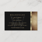 Noble Black Gold Glitter Ornamental met monogram Visitekaartje (Achterkant)