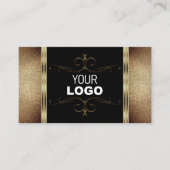 Noble Black Gold Glitter  sierental Logo Visitekaartje (Voorkant)