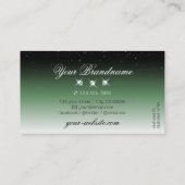 Noble Black Green Ombre Sparkle Diamonds Elegant Visitekaartje (Achterkant)
