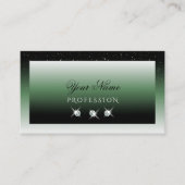 Noble Black Green Ombre Sparkle Diamonds Elegant Visitekaartje (Voorkant)