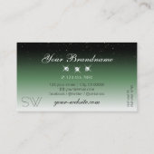Noble Black Green Ombre Sparkle Diamonds Initialen Visitekaartje (Achterkant)