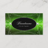Noble Black Green  Sparkle Diamonds Luxe Visitekaartje (Voorkant)