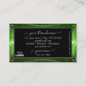 Noble Black Green Sparkle Diamonds voegt Logo toe Visitekaartje (Achterkant)