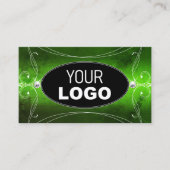 Noble Black Green Sparkle Diamonds voegt Logo toe Visitekaartje (Voorkant)