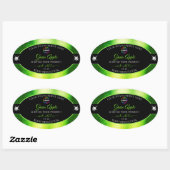 Noble Black Marbled Green met Logo-productetiket Ovale Sticker (Vel)