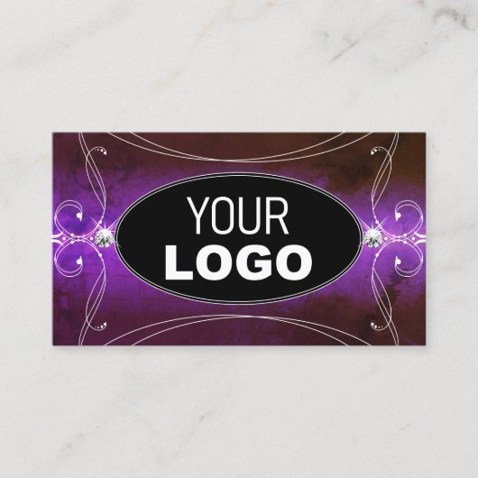 Noble Black Paarse  Sparkle Jewelen met Logo Visitekaartje (Voorkant)