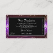 Noble Black Paarse  Sparkle Jewels Initialen Visitekaartje (Achterkant)