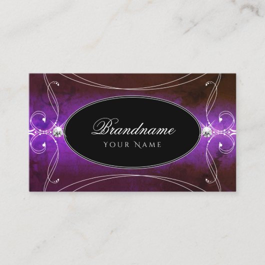 Noble Black Paarse  Sparkle Jewels Ornamenten Visitekaartje (Voorkant)