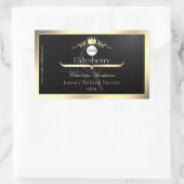 Noble Black Product Label Gold Frame Logo Monogram (Tas)