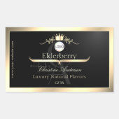 Noble Black Product Label Gold Frame Logo Monogram (Voorkant)