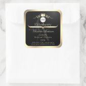 Noble Black Product Label Gold Frame Logo Monogram (Tas)