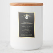 Noble Black Product Label Gold Frame Logo Monogram Voedselcontainer Etiket (Voorkant)