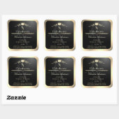 Noble Black Product Label with Gold Frame Monogram (Vel)