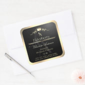 Noble Black Product Label with Gold Frame Monogram (Envelop)