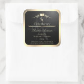 Noble Black Product Label with Gold Frame Monogram (Tas)