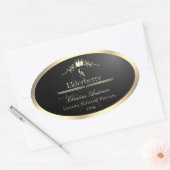 Noble Black Product Label with Gold Frame Monogram (Envelop)