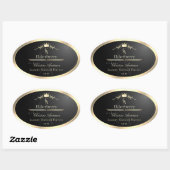 Noble Black Product Label with Gold Frame Monogram (Vel)