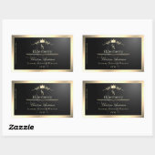 Noble Black Product Label with Gold Frame Monogram (Vel)