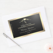 Noble Black Product Label with Gold Frame Monogram (Envelop)