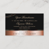 Noble Black Roos Gold Curved Decor Lines Shimmery Visitekaartje (Achterkant)