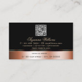 Noble Black Roos Gold Curved Lines Logo QR Code Visitekaartje (Achterkant)