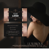 Noble Black Roos Gold Glitter Ornamental met Logo Visitekaartje