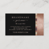 Noble Black Roos Gold Glitter Ornamental met Logo Visitekaartje (Achterkant)