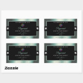 Noble Black Shiny Icy Blauwgroen met Logo Product  Rechthoekige Sticker (Vel)