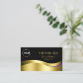 Noble Black Wavy Gold Decor met Merk Logo Visitekaartje (Staand voorkant)