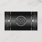 Noble Black White Squiggins Jewels Logo en foto Visitekaartje (Voorkant)