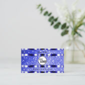 Noble Blue Lichtgevende Glitter Sparkle Sterren en Visitekaartje (Staand voorkant)