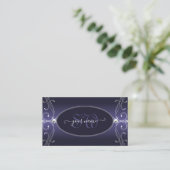 Noble Blue Ombre  Sparkle Diamonds Initialen Visitekaartje (Staand voorkant)